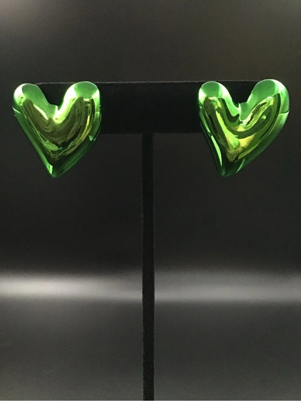 Green Heart Earrings